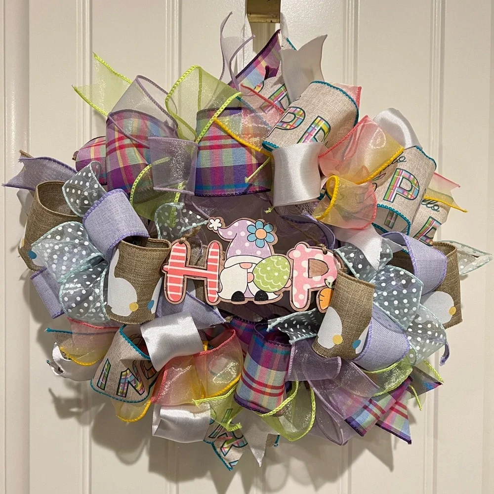13” Easter Ribbon Wreath 
